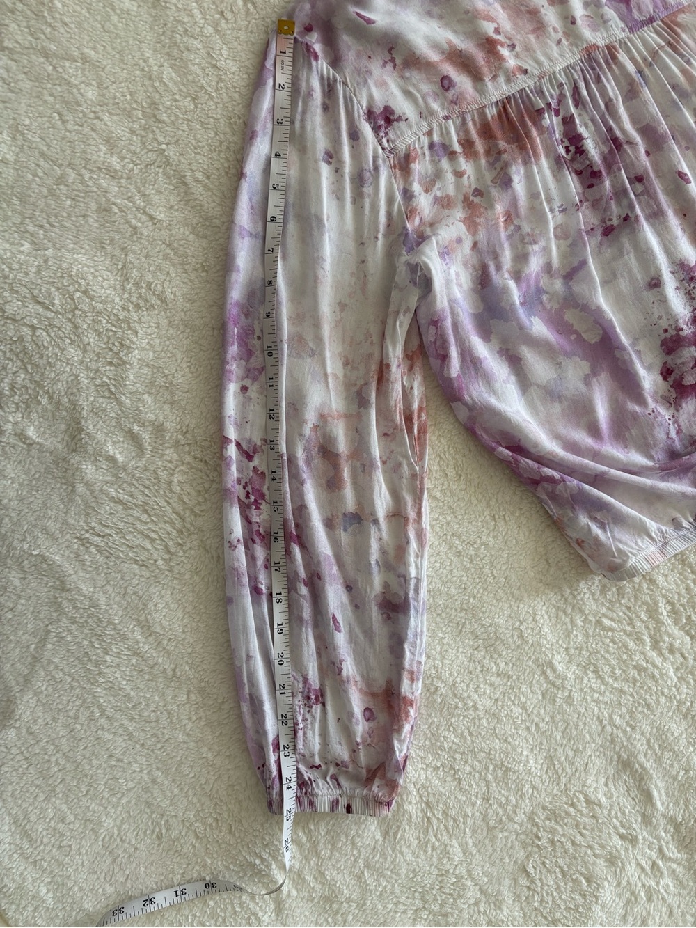 Anthropologie Cloth & Stone Tie-Dye Blouse Purple Pink Boho Size M - Picture 11 of 13